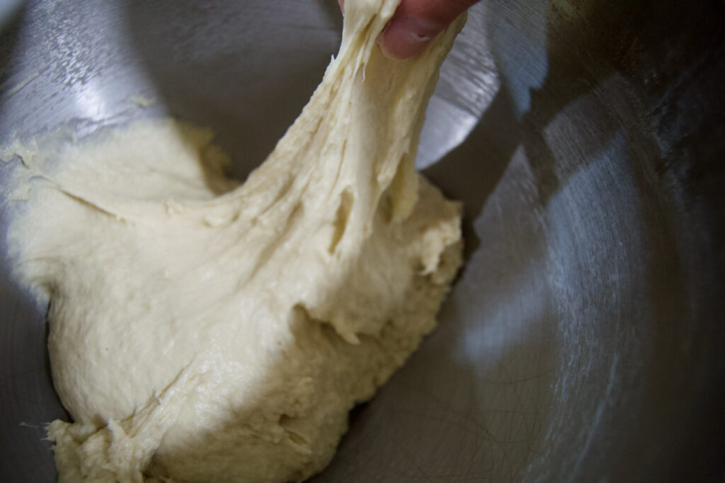 Sourdough Cinnamon Roll dough after kneading.