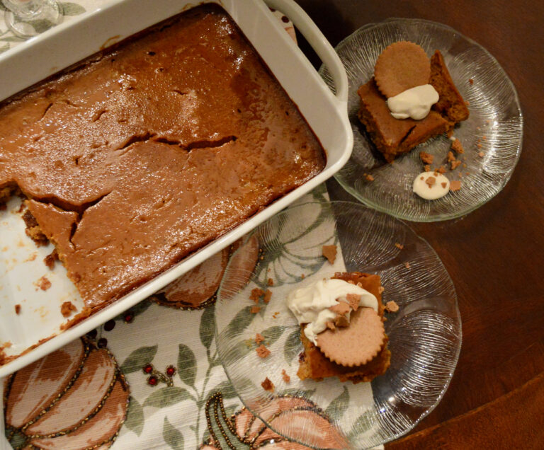 Serve pumpkin pie bars after thanksgiving dinner as a delicious dessert.