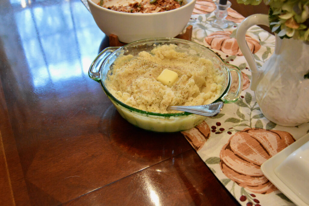 Mashed potatoes beautifully arranged for your thanksgiving table, but no cooking skills are necessary.