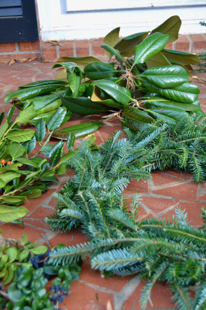 You can select other greenery or colored berries to style your DIY Christmas wreath. 