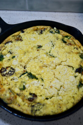 Fresh from the oven, a high protein frittata. 