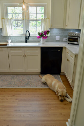 Luxury vinyl plank flooring, waterproof and durable for our kitchen