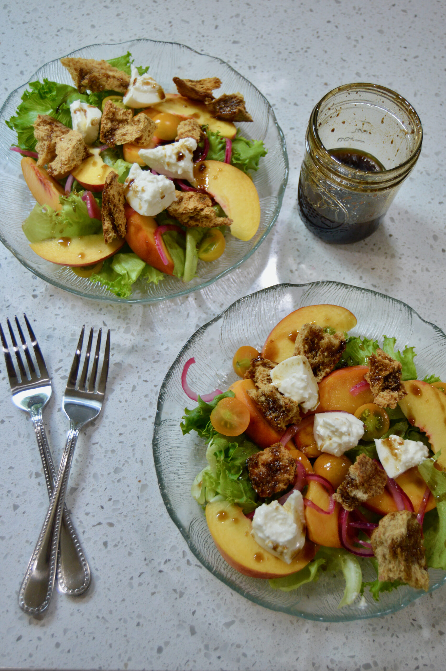 Simple Summer Panzanella with Peaches